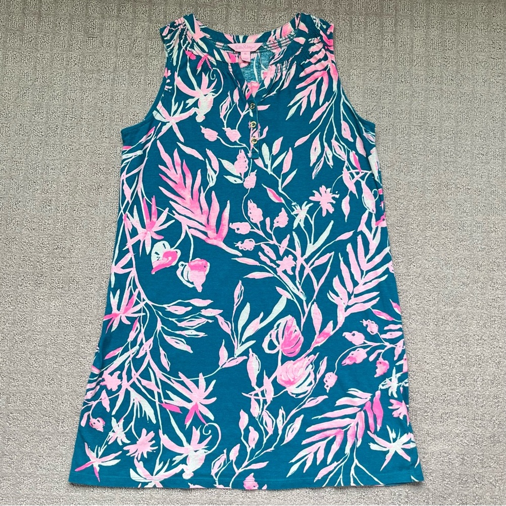 Girls Lilly Pulitzer Tidal Wave It’s Prime Time Essie Pull On Dress XL 14/16